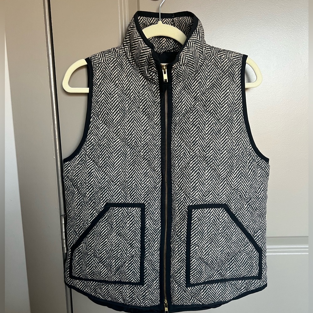 J Crew Houndstooth Puffer Vest S